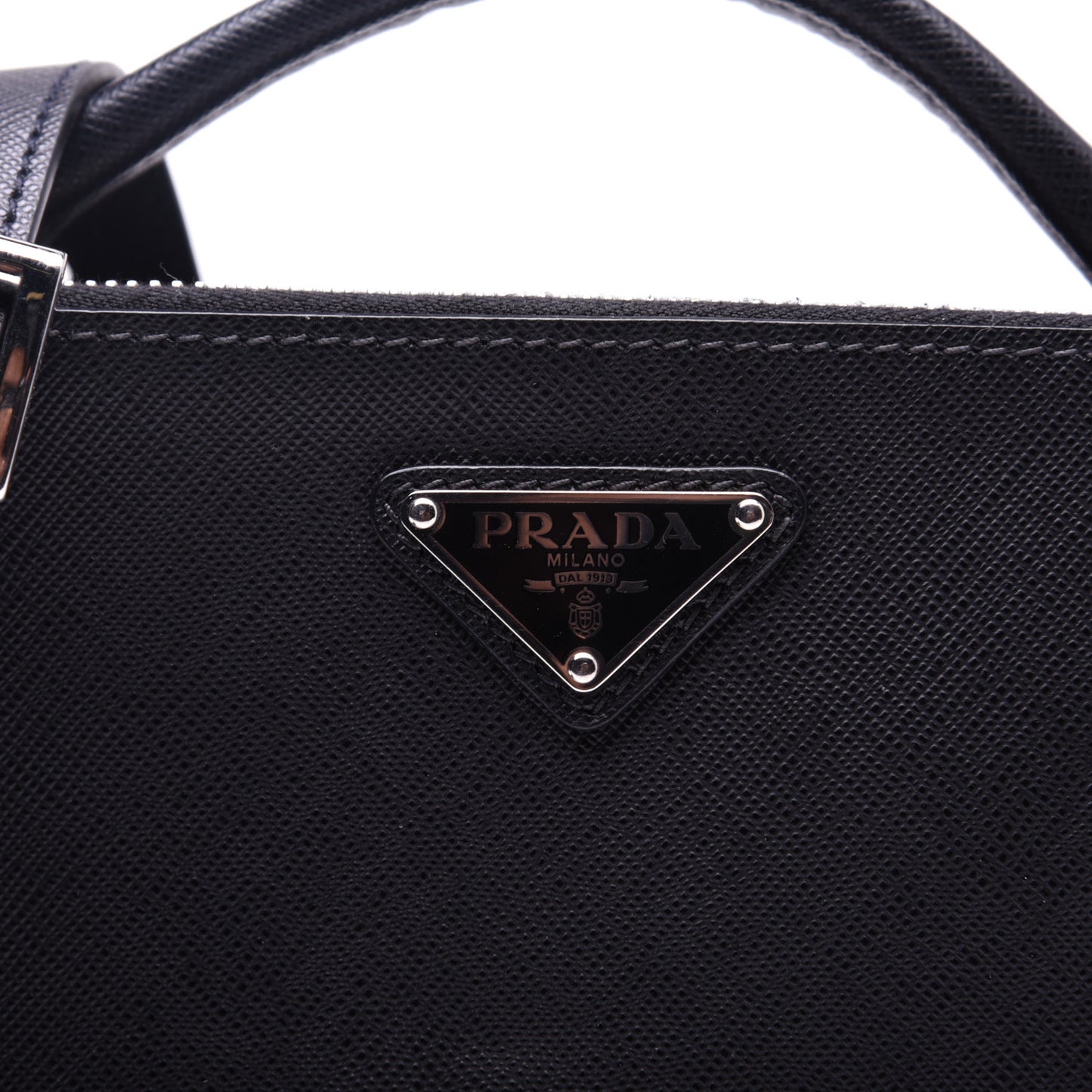 Saffiano Travel Medium Brique Crossbody Bag Black
