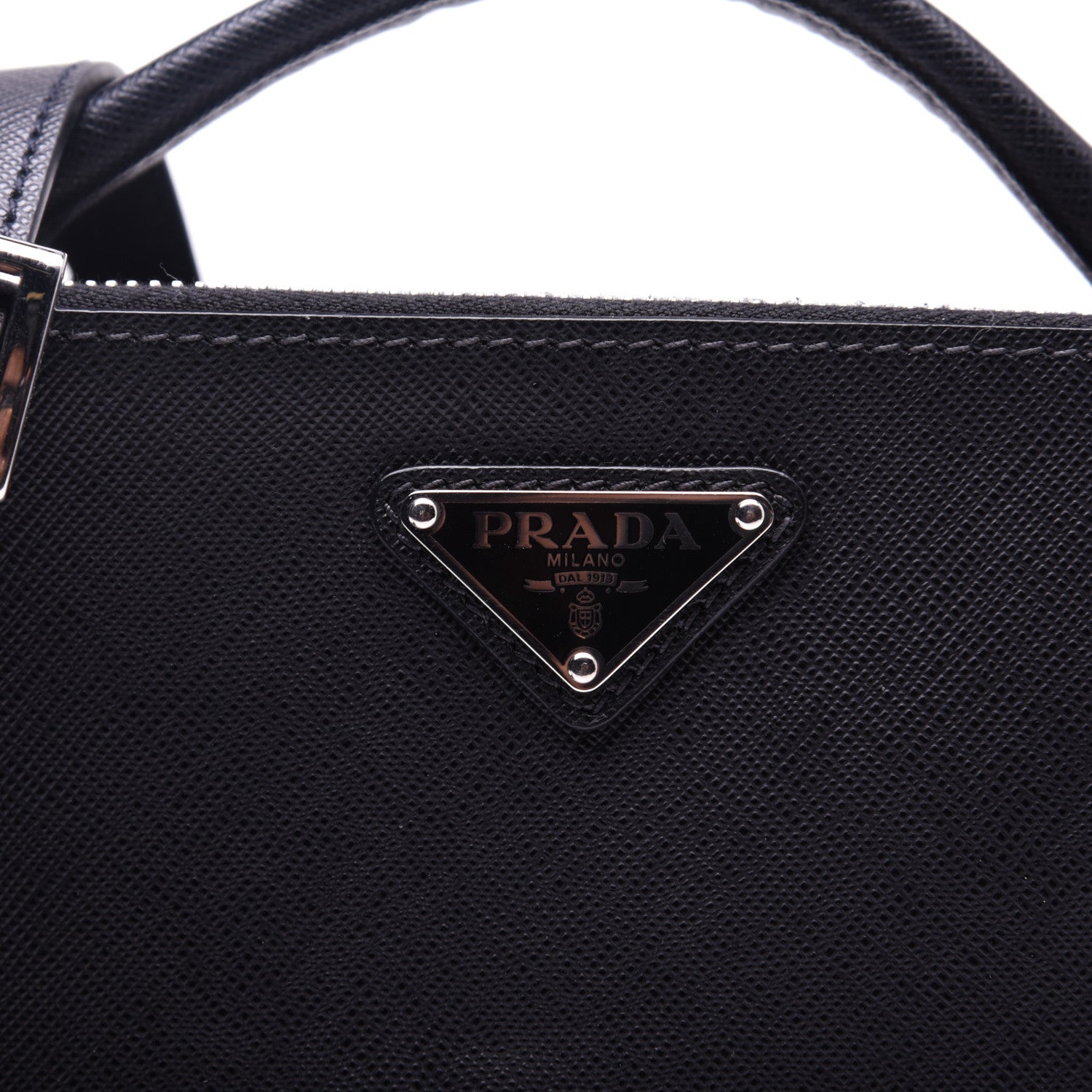 Prada Saffiano Travel Medium Brique Crossbody Bag Black 12 of 13