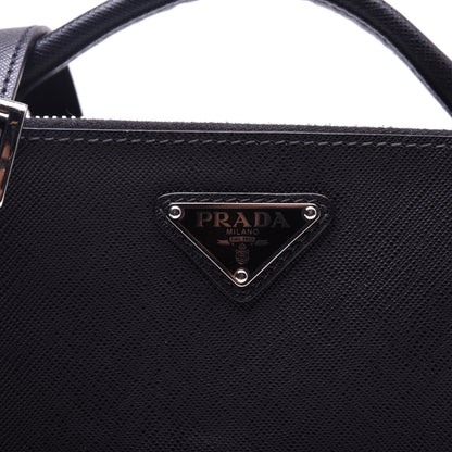 Prada Saffiano Travel Medium Brique Crossbody Bag Black 12 of 13