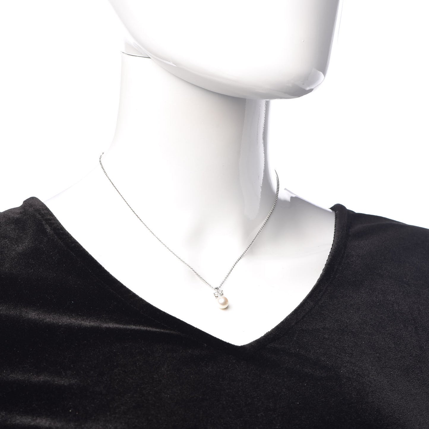 Platinum Pearl Diamond Pendant Necklace