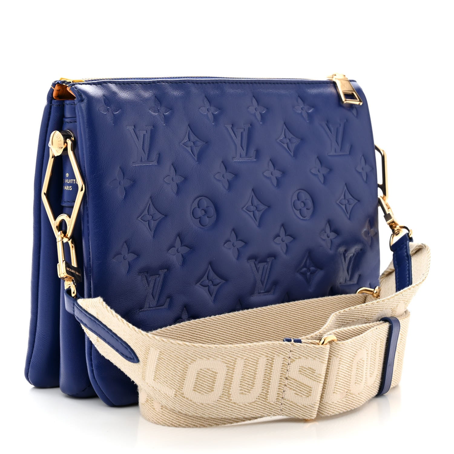 Louis Vuitton Lambskin Embossed Monogram Coussin PM H32 Smalt Blue 3 of 10