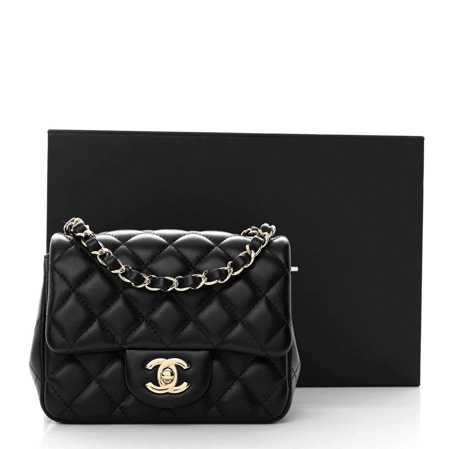 Chanel Lambskin Quilted Mini Square Flap Black 3 of 12