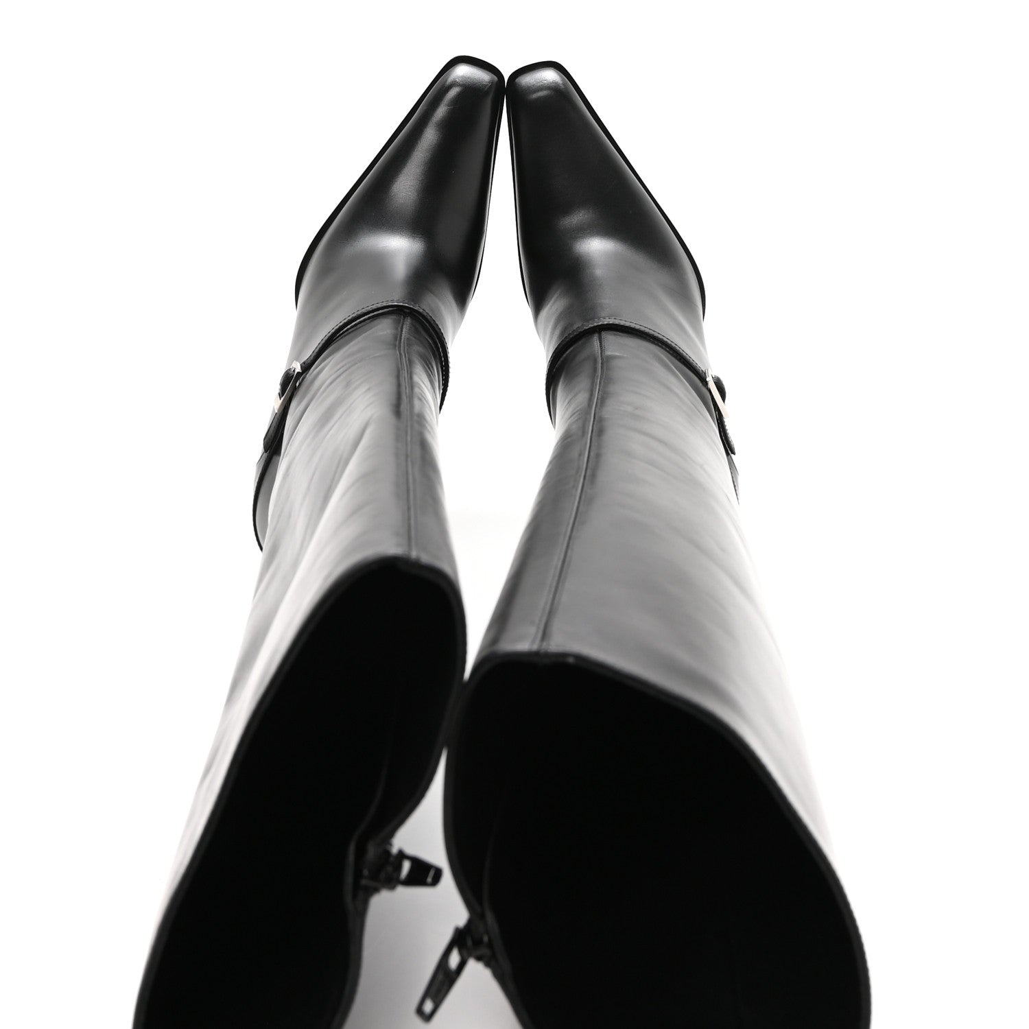 Saint Laurent Calfskin Nina 110 Knee High Boots 37 Black 2 of 9