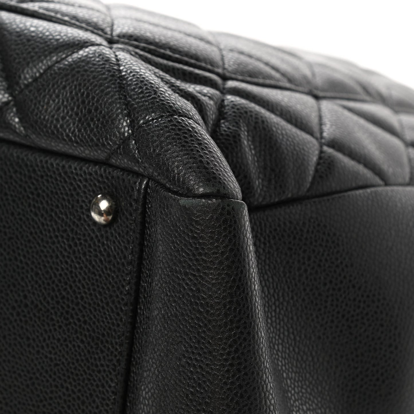 Caviar Quilted XXL Grand Shopping Tote GST Dark Grey