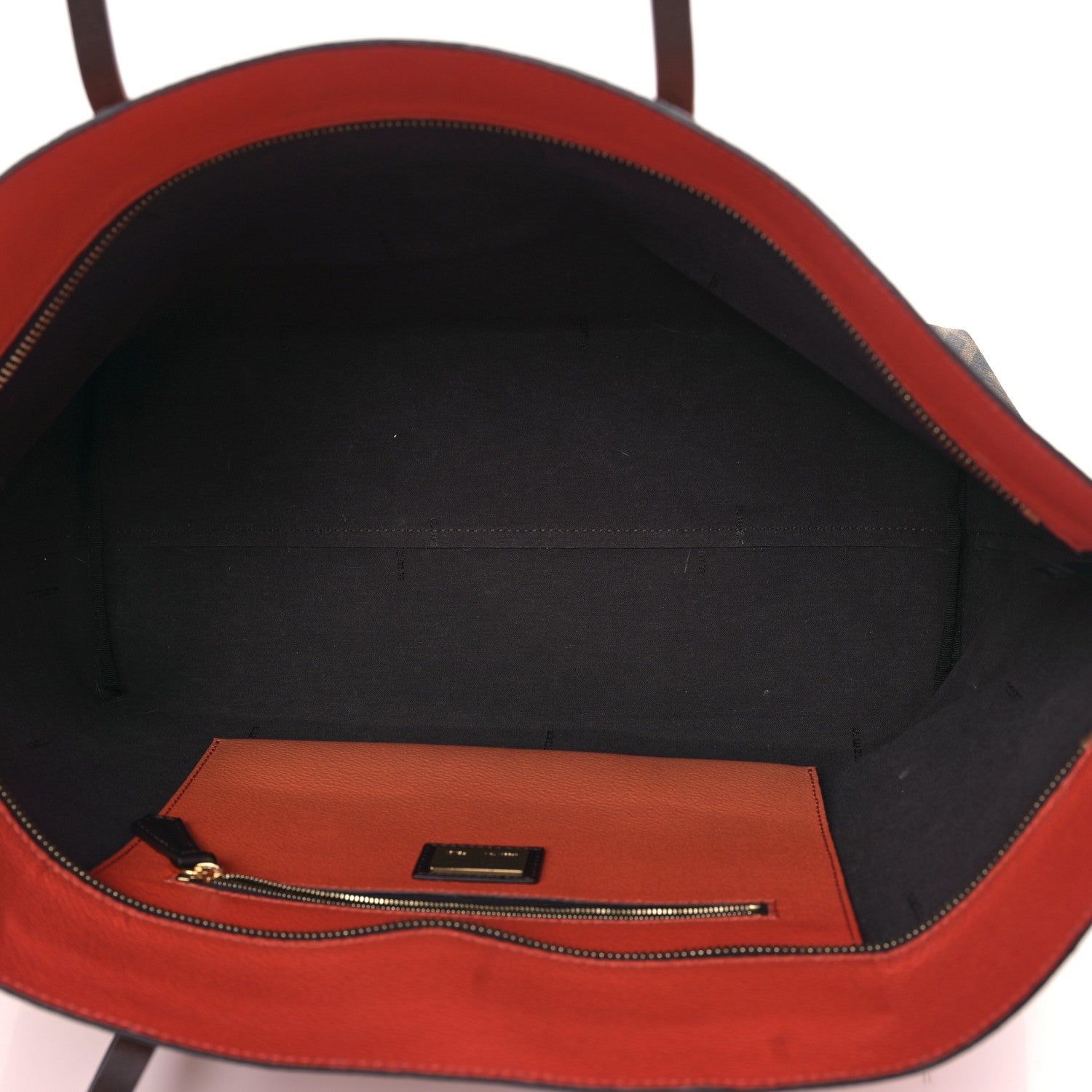 Fendi Zucca Spalmati Ombre Medium Roll Tote Tobacco Papavero 5 of 8