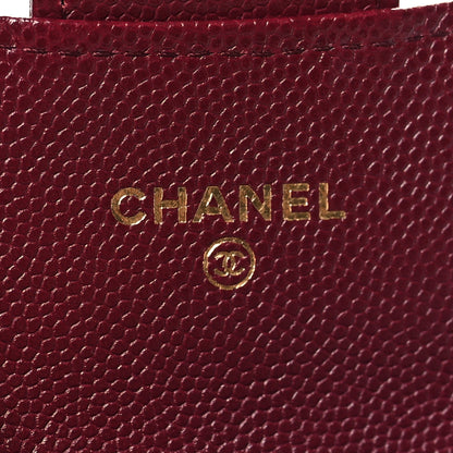 Chanel Caviar Quilted Flap Card Holder Wallet Burgundy 6 of 10