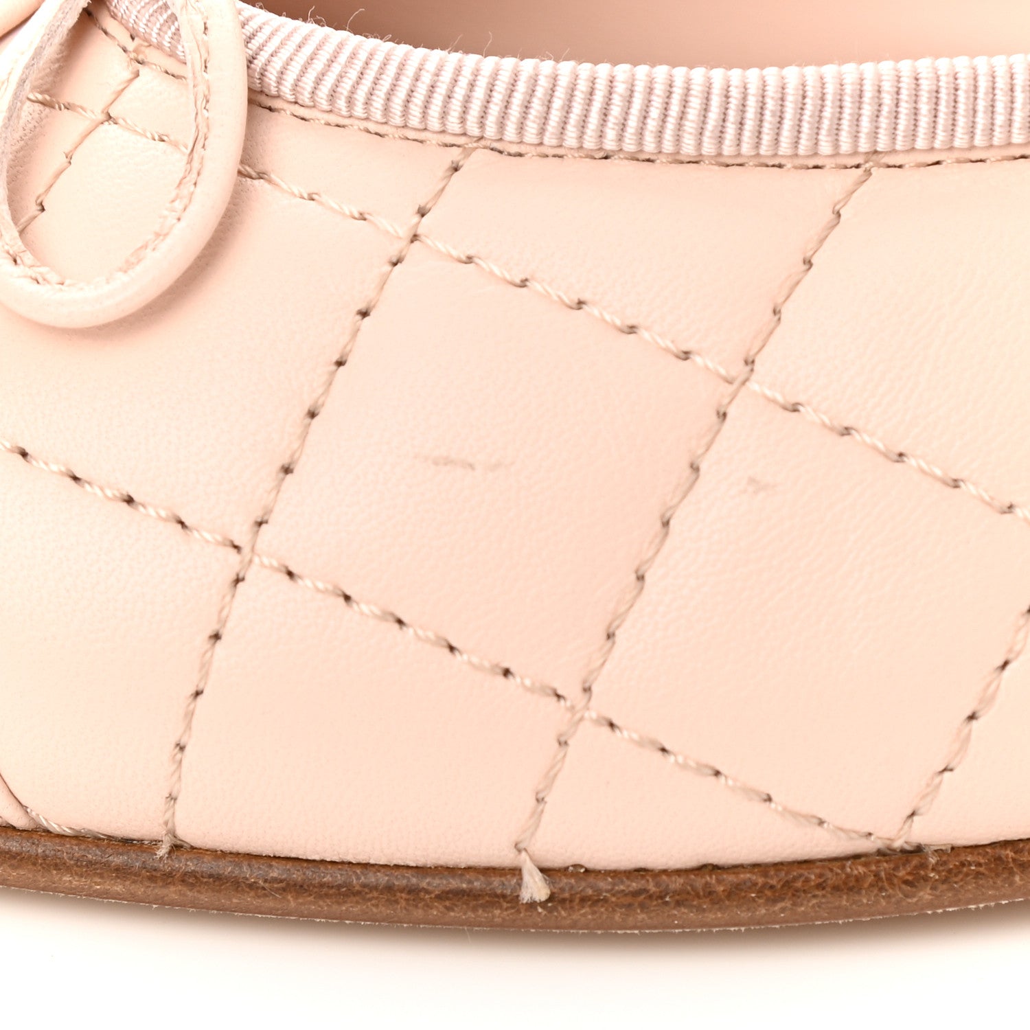Chanel Lambskin Quilted Cap Toe Ballerina Flats 37.5 Beige 9 of 11