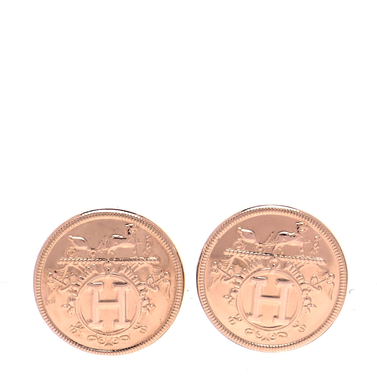 18K Rose Gold TPM Ex-Libris Stud Earrings