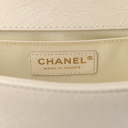 Chanel Aged Calfskin Quilted Medium Jacket Boy Flap White 7 of 9