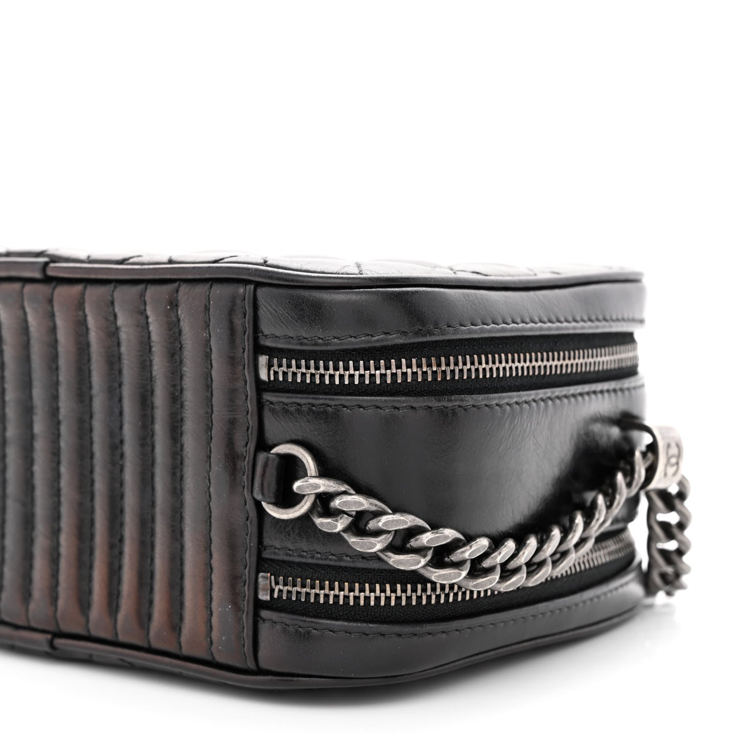 Chanel Glazed Calfskin Small Coco Boy Camera Case Black 11 of 12