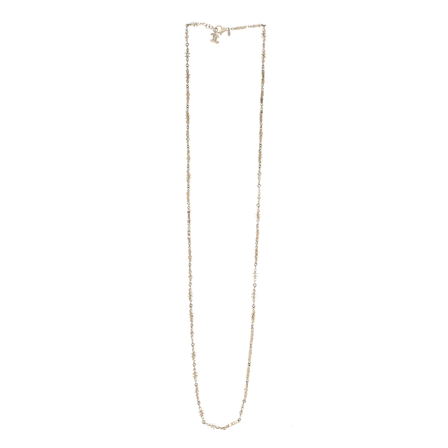 Chanel Crystal CC Long Necklace Gold 3 of 5
