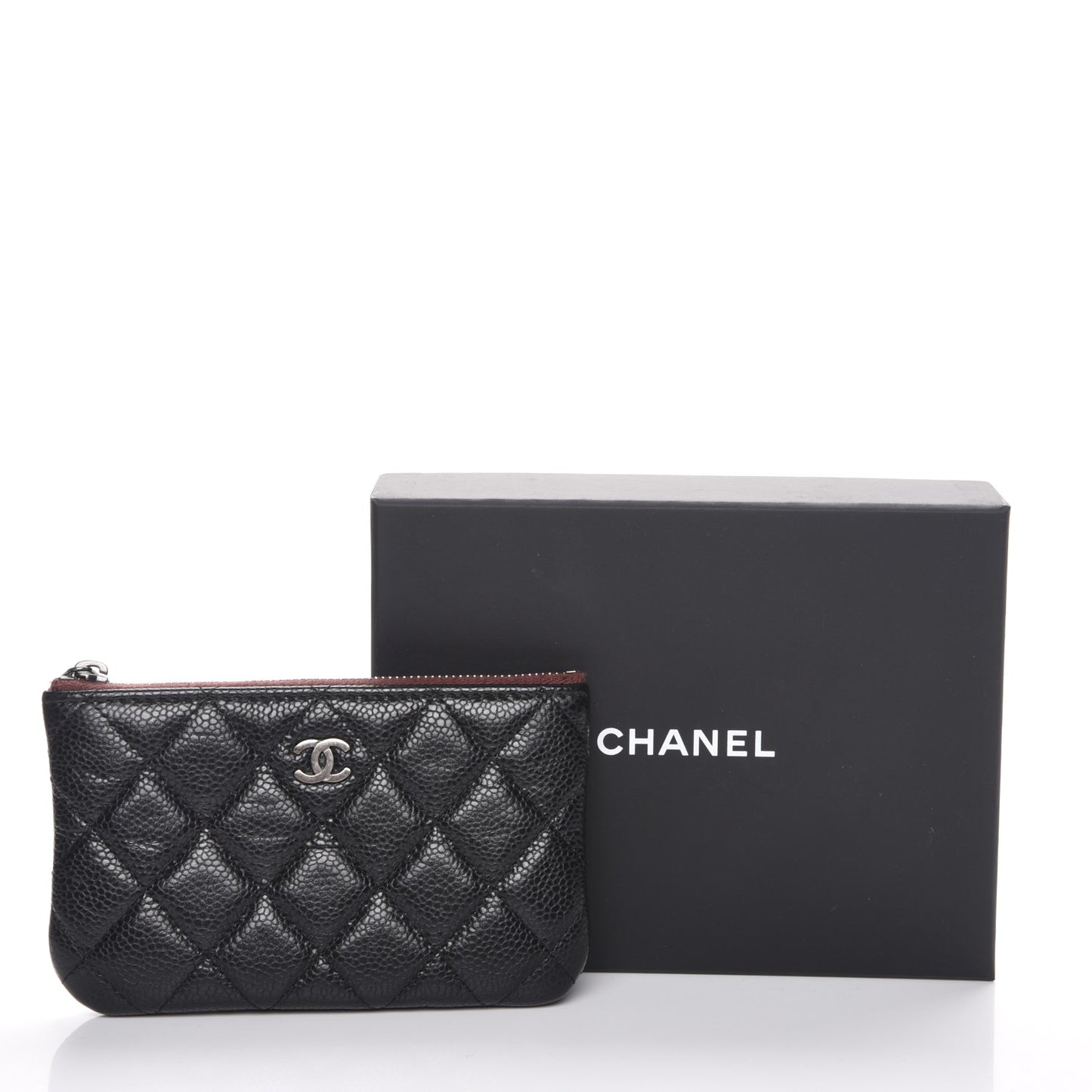 Caviar Quilted Small Cosmetic Case Black