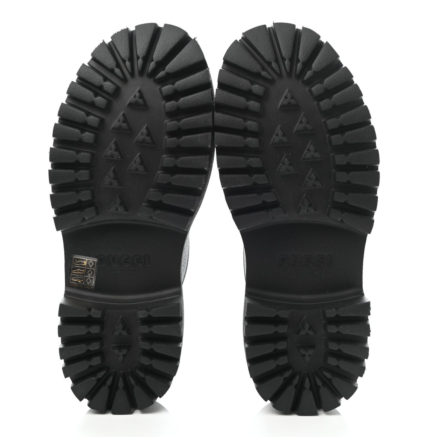 Rubber GG Monogram Perforated Elea Platform 55mm Lug Sole Sandals 38 Black