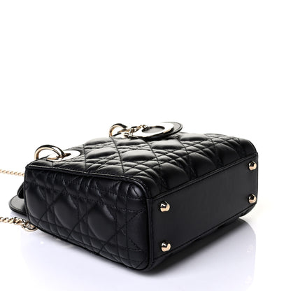 Christian Dior Lambskin Cannage Mini Lady Dior Black 3 of 5