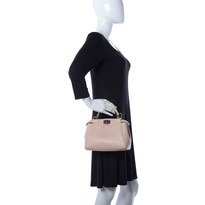 Fendi Nappa Colorblock Mini Peekaboo Iconic Satchel Plaster Banana Grigio Polvere 2 of 9
