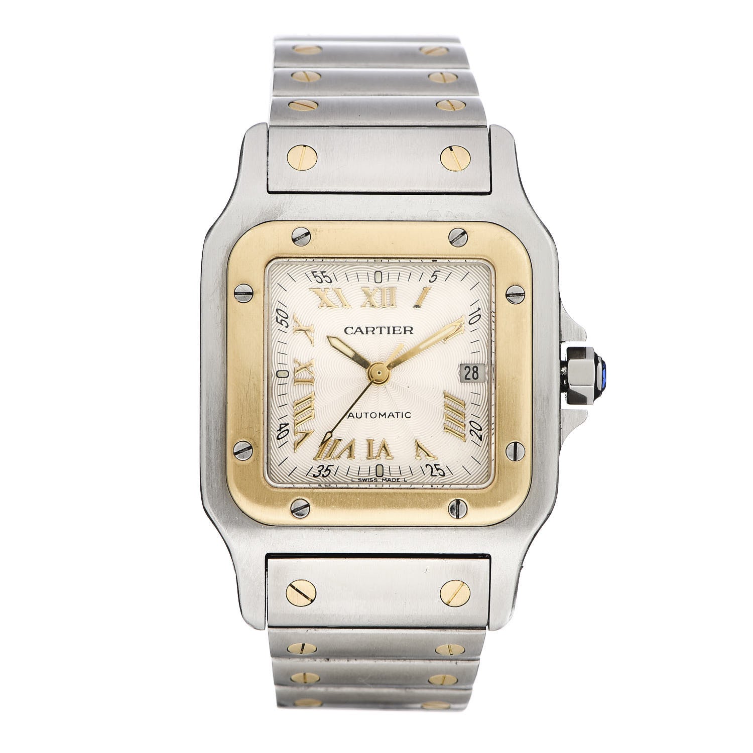 Cartier Stainless Steel 18K Yellow Gold 29mm Santos De Cartier Galbee Automatic Watch 1 of 7