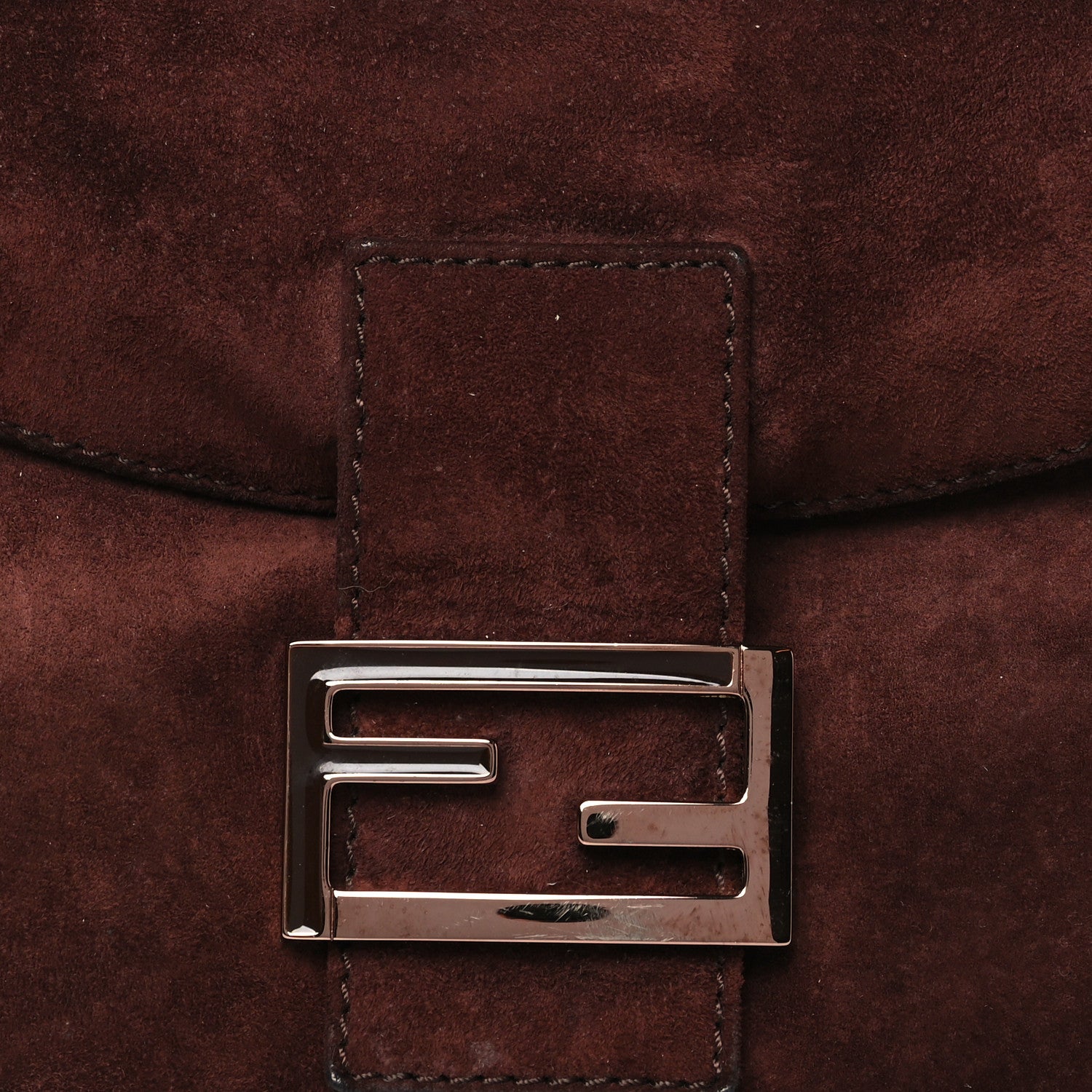 Fendi Suede Baguette Shoulder Bag Brown 7 of 10