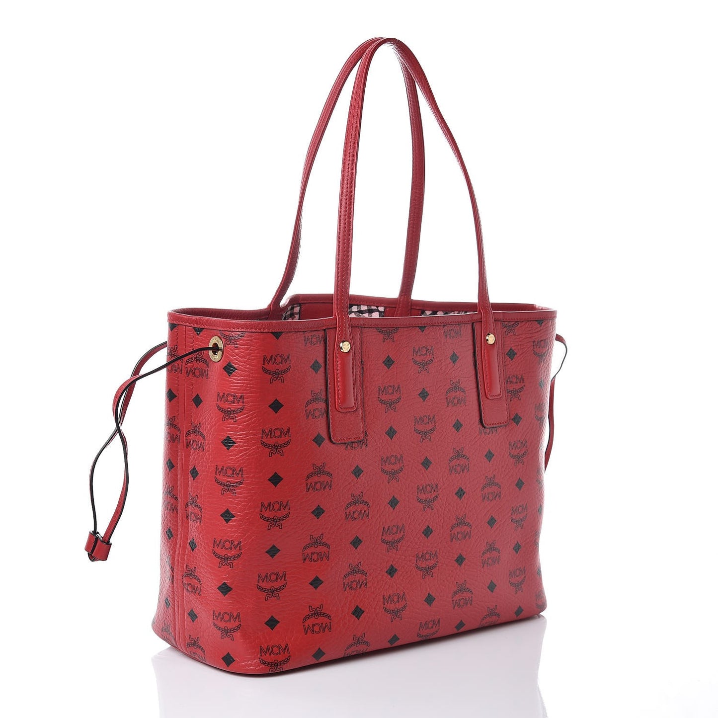 Visetos Medium Liz Reversible Shopper Tote Ruby Red
