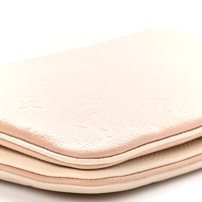 Louis Vuitton Empreinte Double Zip Pochette Beige Rose Creme 9 of 10