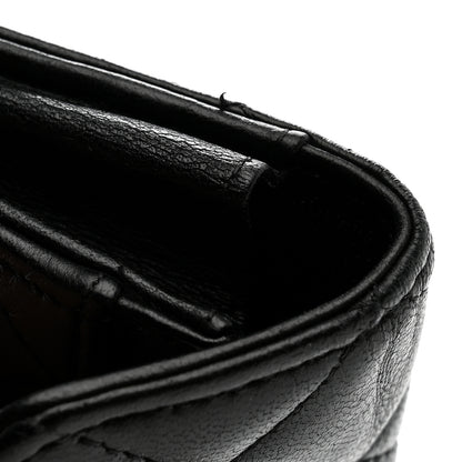 Chanel Lambskin Quilted Flap Card Holder Wallet Black 10 of 10