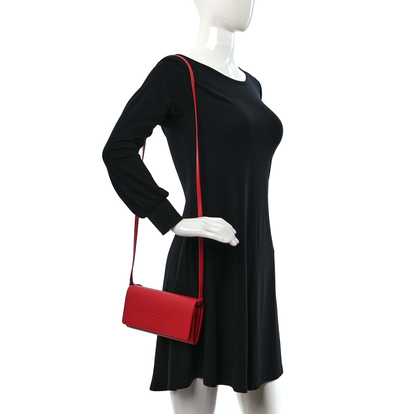 Calfskin Logo Hazelmere Wallet With Detachable Strap Red