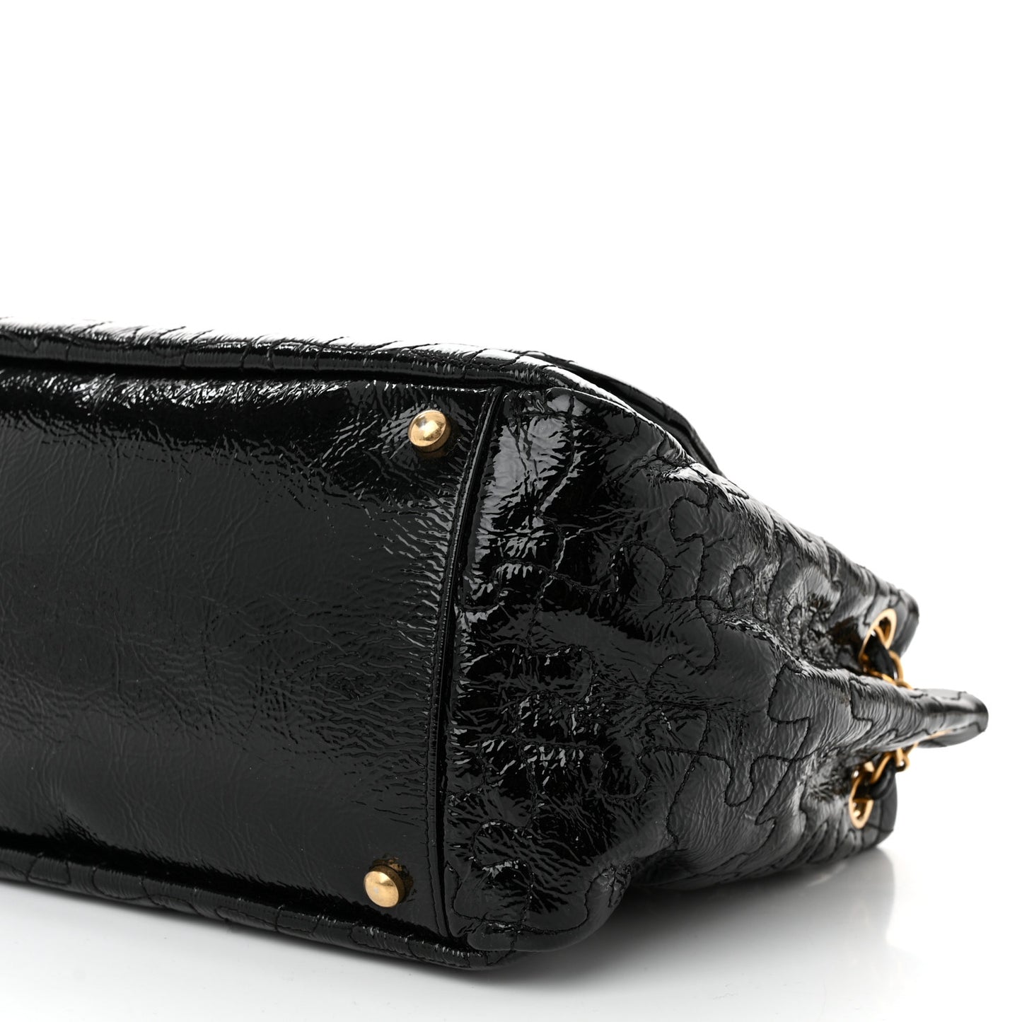 Patent Puzzle Accordion Flap Bag Black