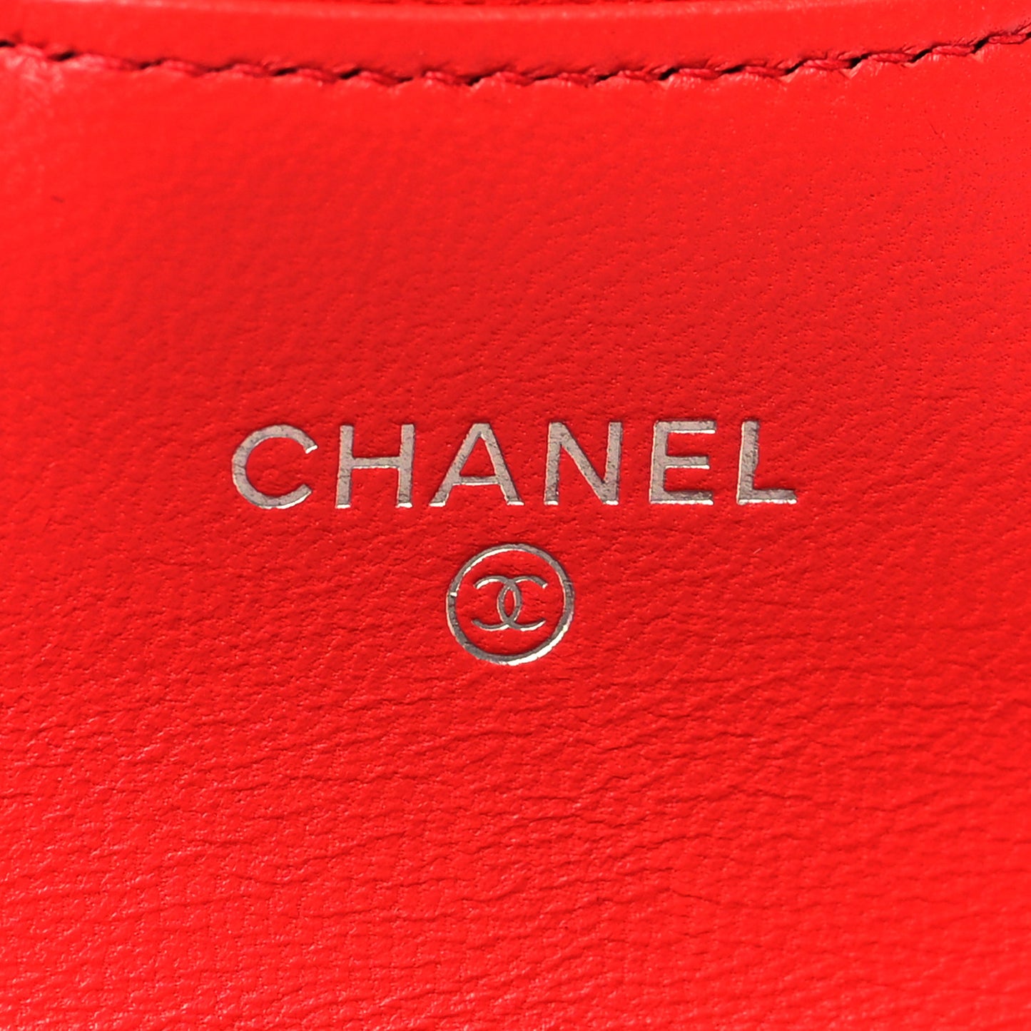 Lambskin Quilted Flap Card Holder Red