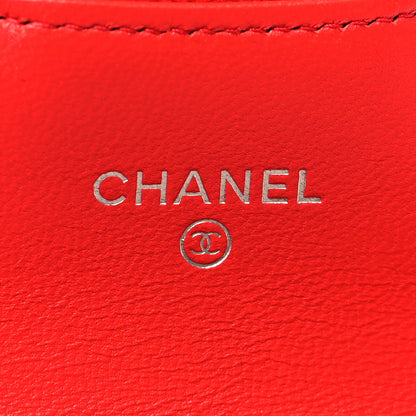 Chanel Lambskin Quilted Flap Card Holder Red 6 of 10