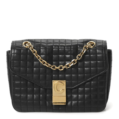 Celine Calfskin Quilted Medium C Bag Black 1 of 10