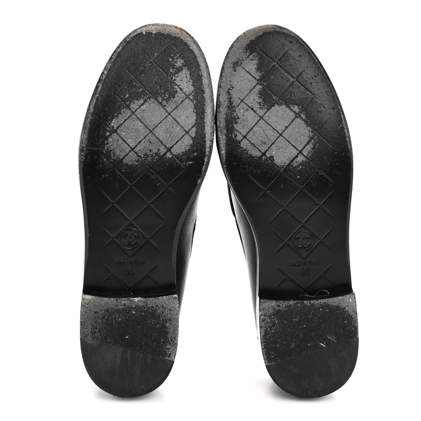 Lambskin Quilted CC Turnlock Loafers 38 Black