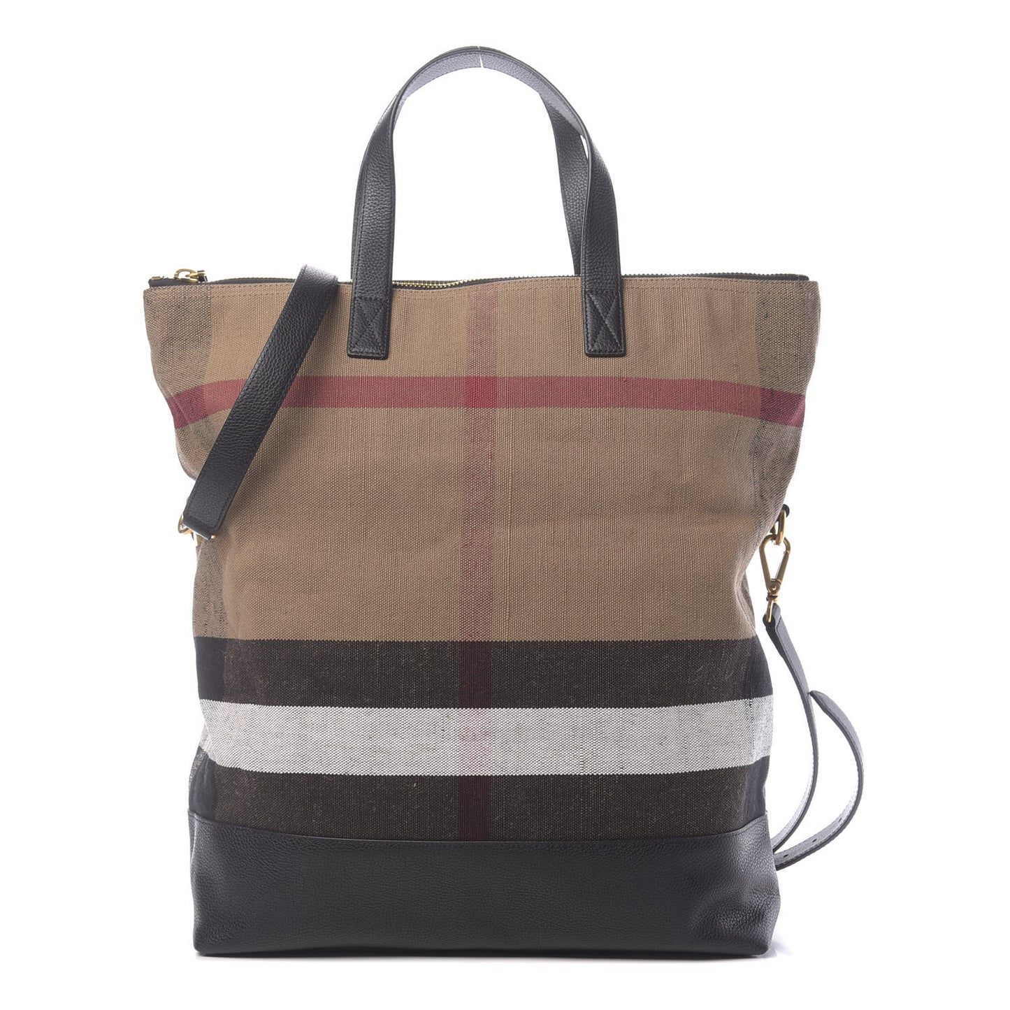 Grainy Calfskin Mega Check Armley Folding Messenger Black