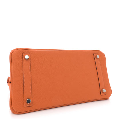 Hermes Taurillon Clemence Birkin 30 Orange 4 of 12