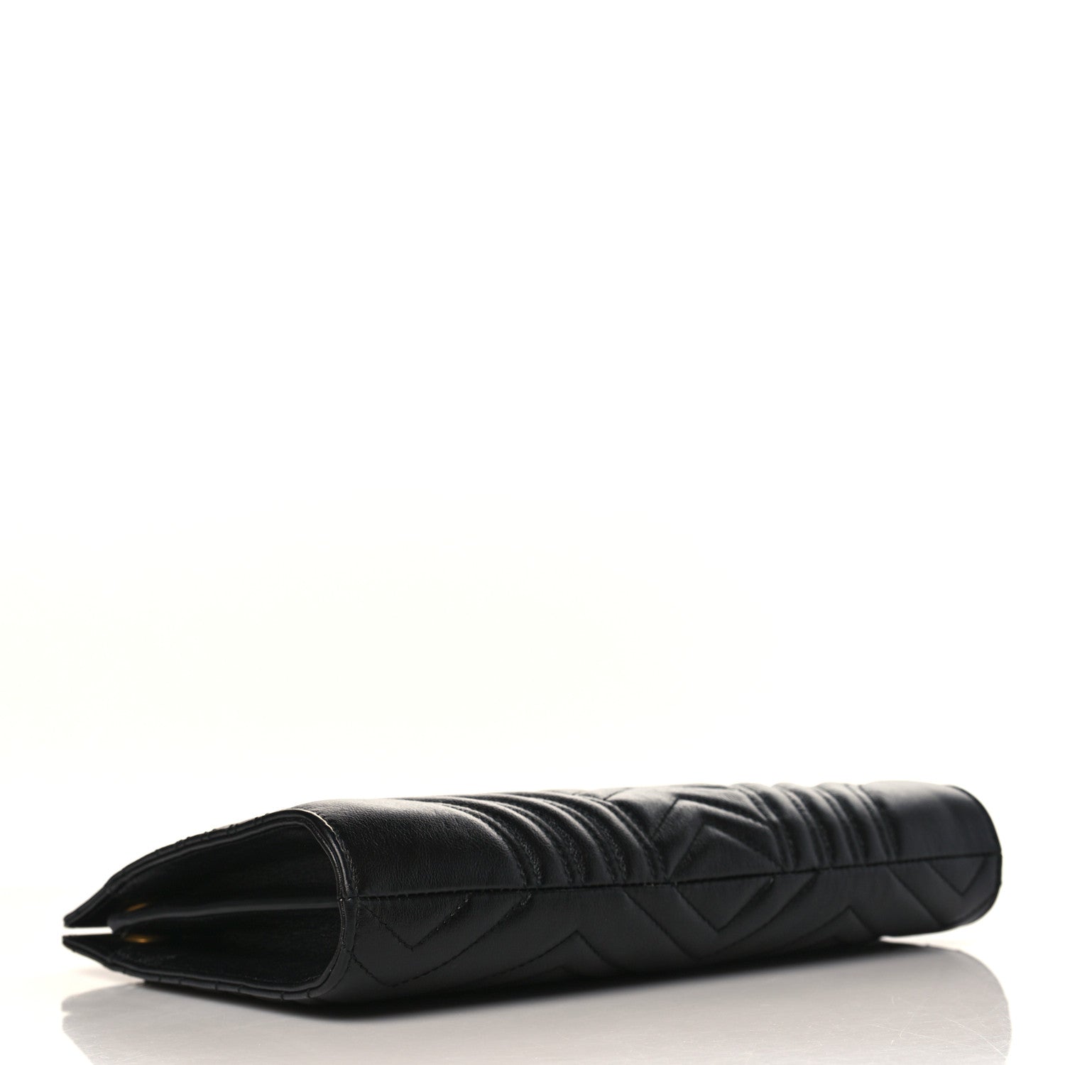 Gucci Azalea Calfskin Matelasse Heart Medium GG Marmont Slim Shoulder Bag Black 4 of 9