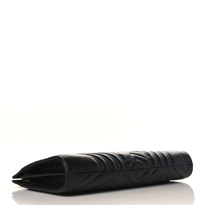 Gucci Azalea Calfskin Matelasse Heart Medium GG Marmont Slim Shoulder Bag Black 4 of 9