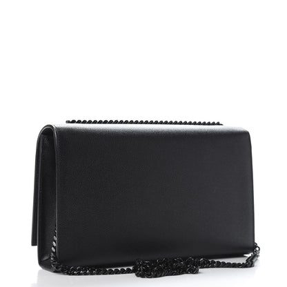 Saint Laurent Grain De Poudre Medium Classic Monogram Kate Satchel Black 3 of 10