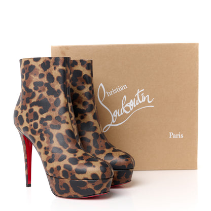 Christian Louboutin Calfskin Leopard Print Bianca 120 Ankle Boots 38 Brown 8 of 8