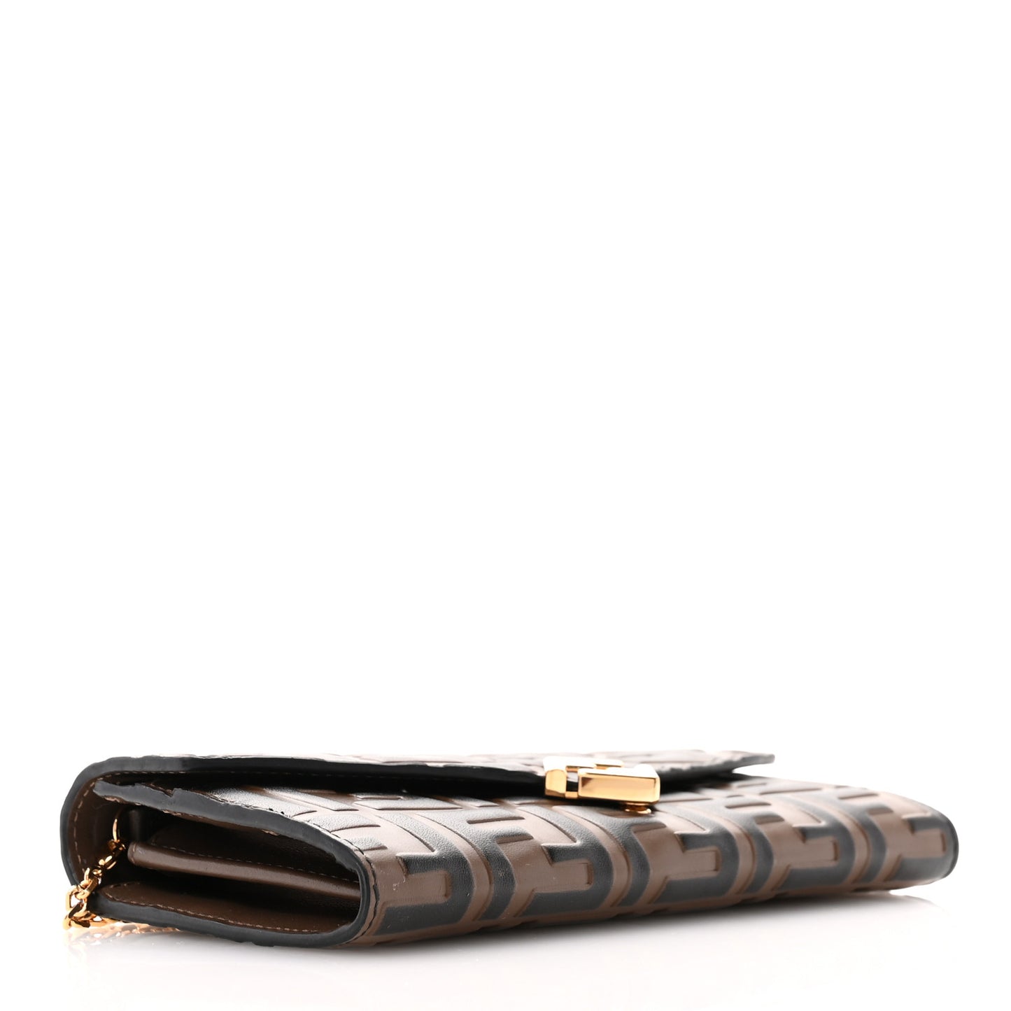 Vitello Soft FF Diamonds Continental Envelope Wallet On Chain Maya Black