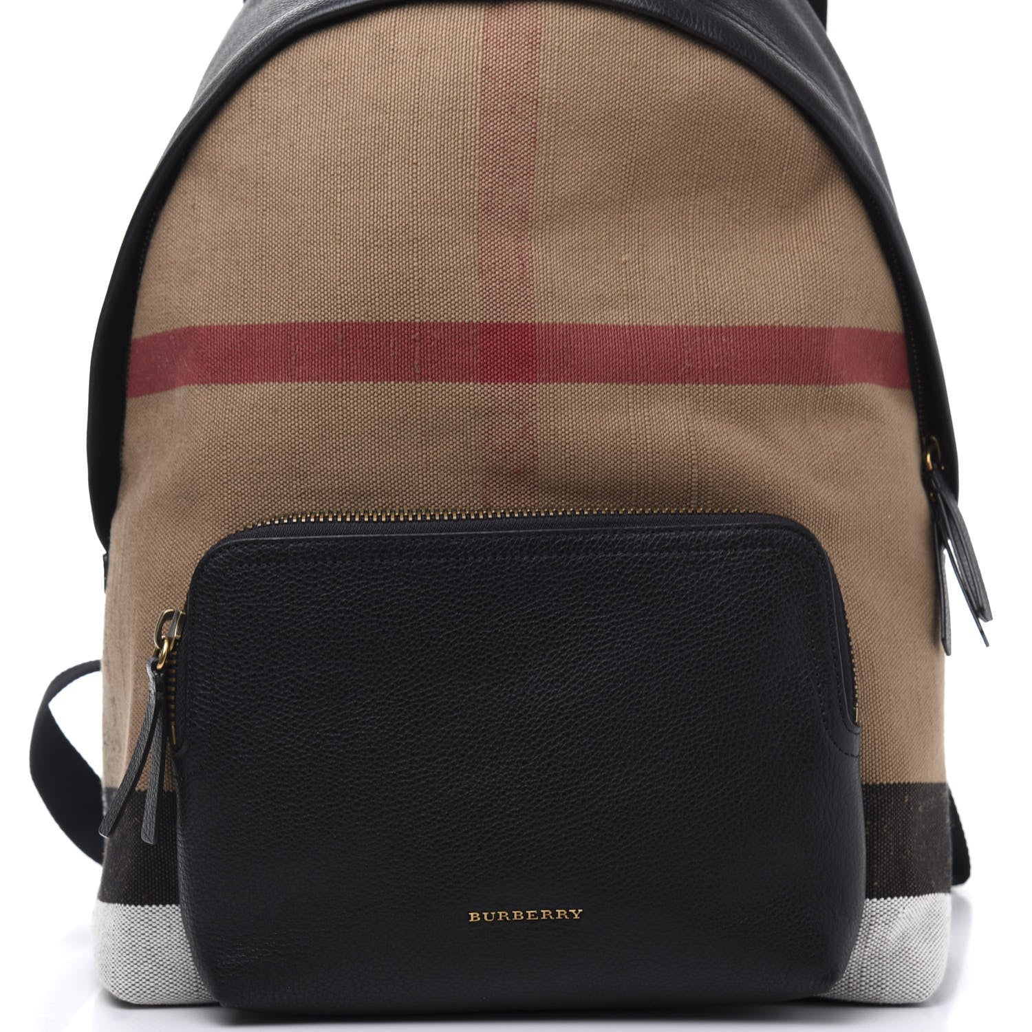 Burberry Mega Check Calfskin Abbeydale Simple Backpack Black Camel 9 of 9