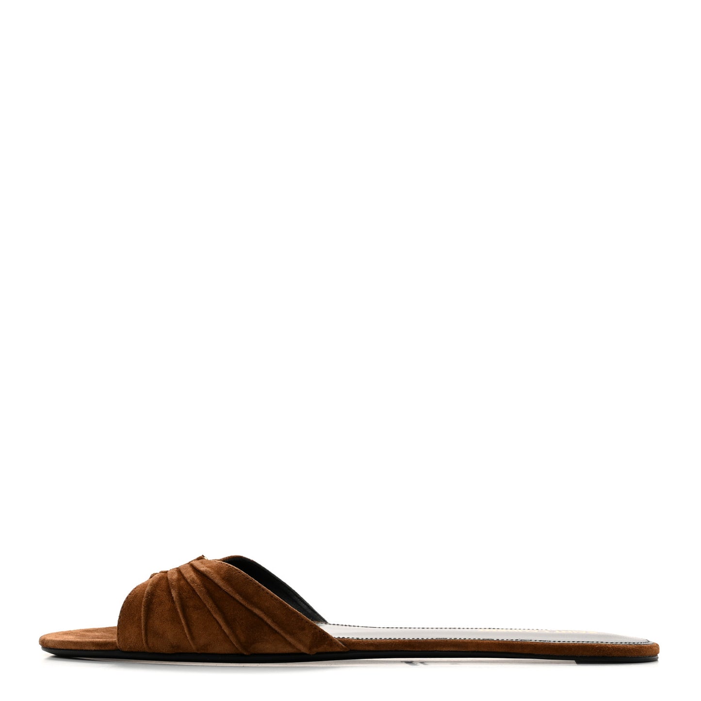Suede Babylone Slide Sandals 41 Dark Havana