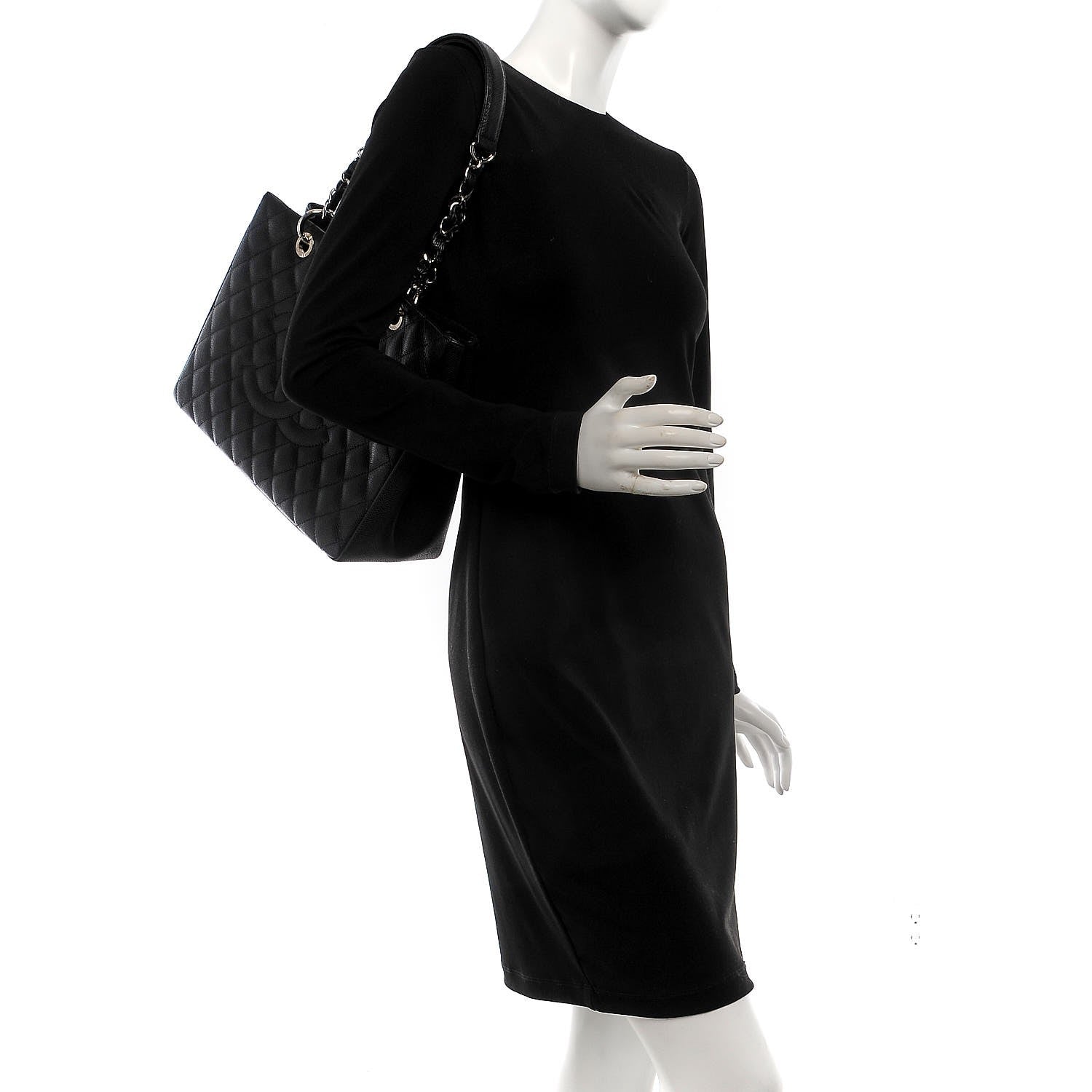 Chanel Caviar Quilted Grand Shopping Tote GST Black 2 of 8