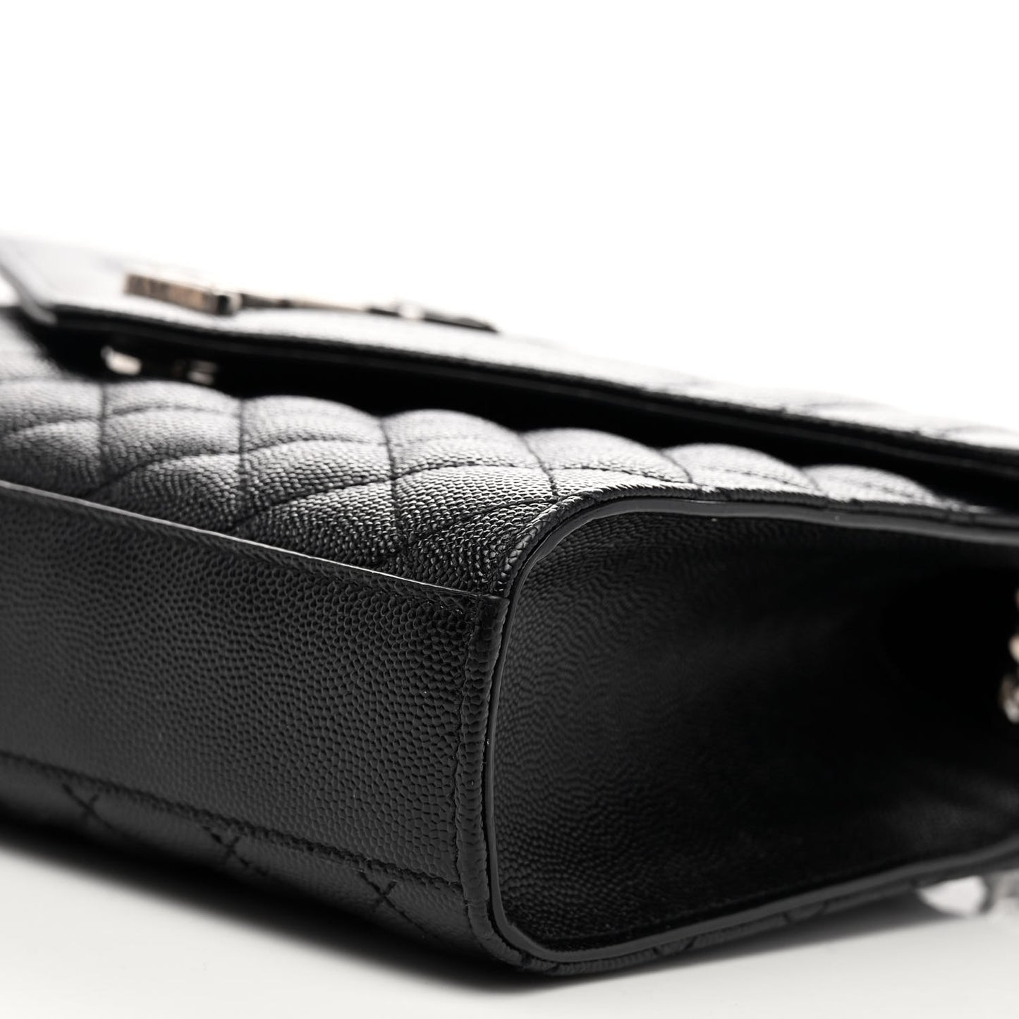 Grain De Poudre Textured Mixed Matelasse Triquilt Medium Monogram Satchel Black