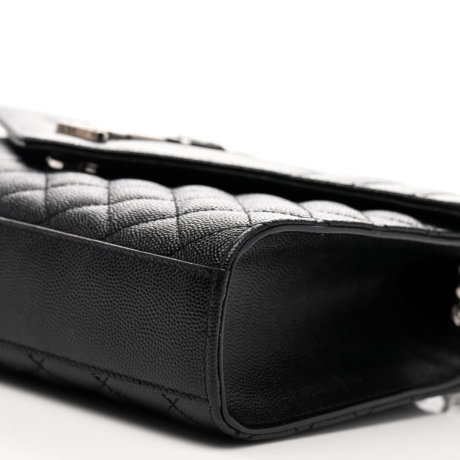 Saint Laurent Grain De Poudre Textured Mixed Matelasse Triquilt Medium Monogram Satchel Black 8 of 8