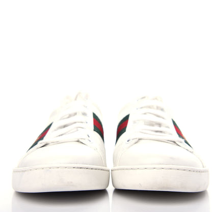 Gucci Calfskin Ayers Bee Embroidered Womens Ace Sneakers 38 White Green 2 of 10