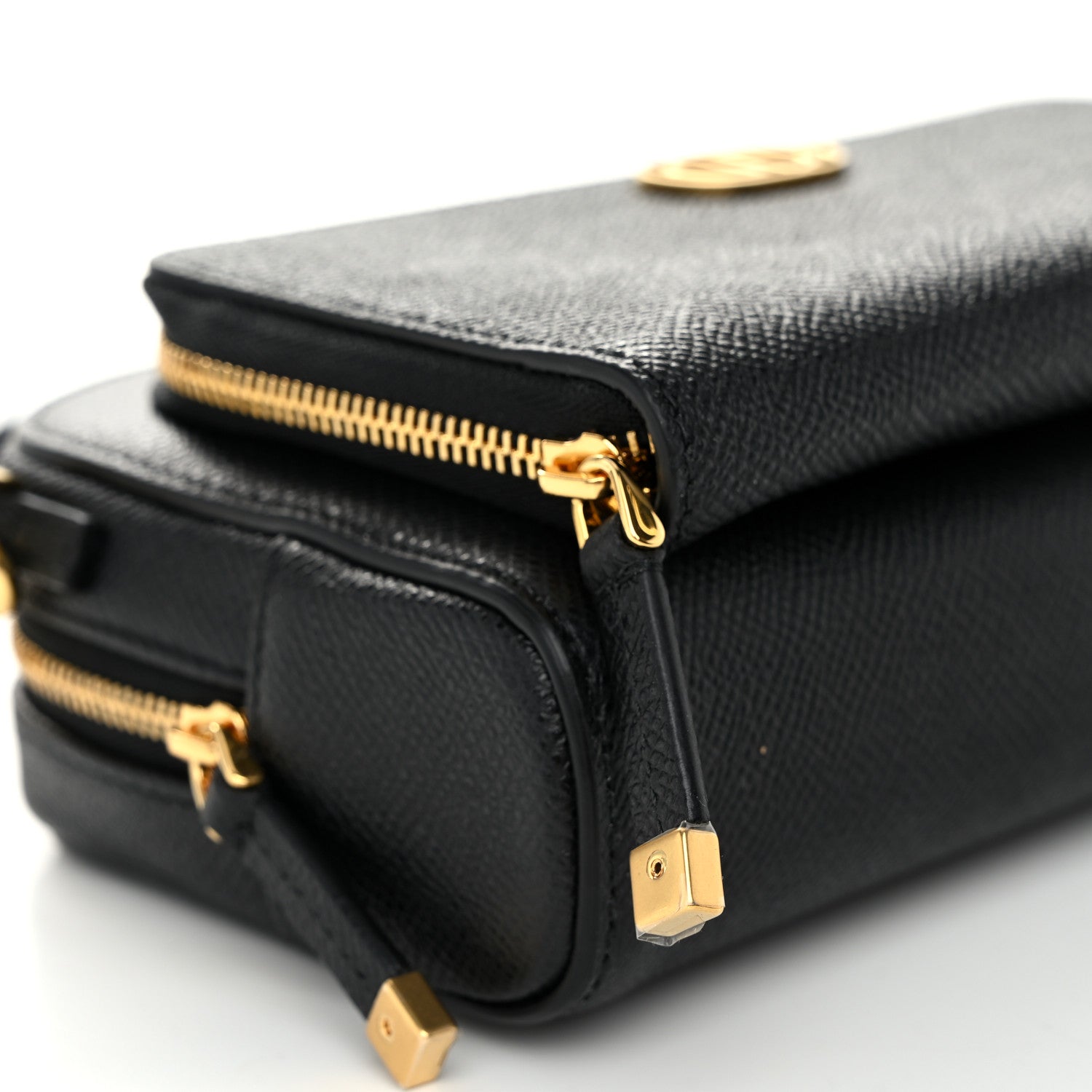 Christian Dior Grained Calfskin Caro Double Pouch Black 8 of 9
