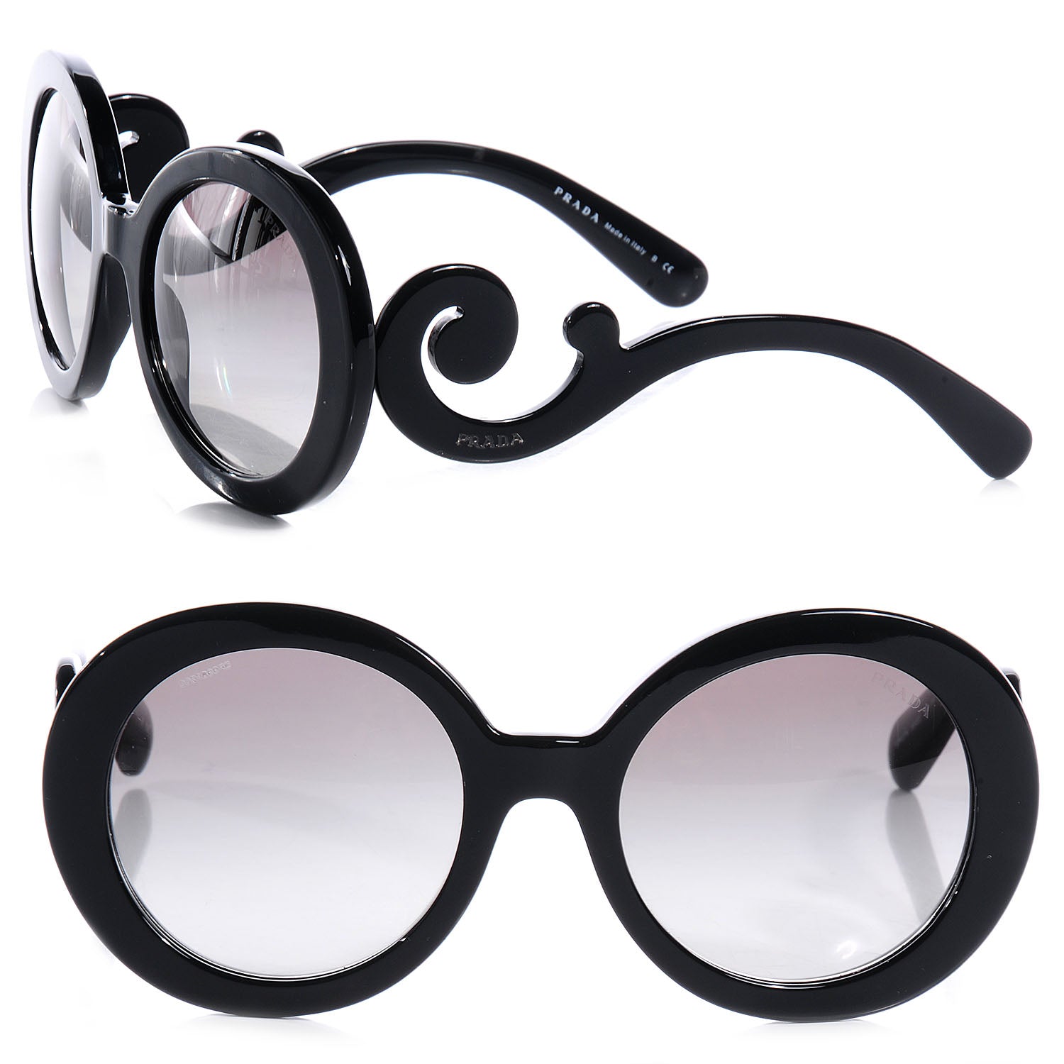 Prada Baroque Sunglasses SPR 27N Black 1 of 5