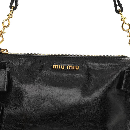 Miu Miu Vitello Lux Bow Bag Black 7 of 10