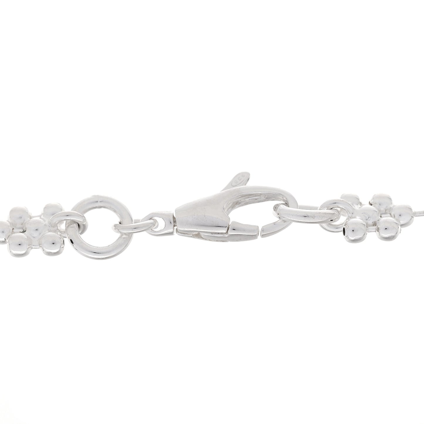Sterling Silver Interlocking GG Beaded Flower Bracelet
