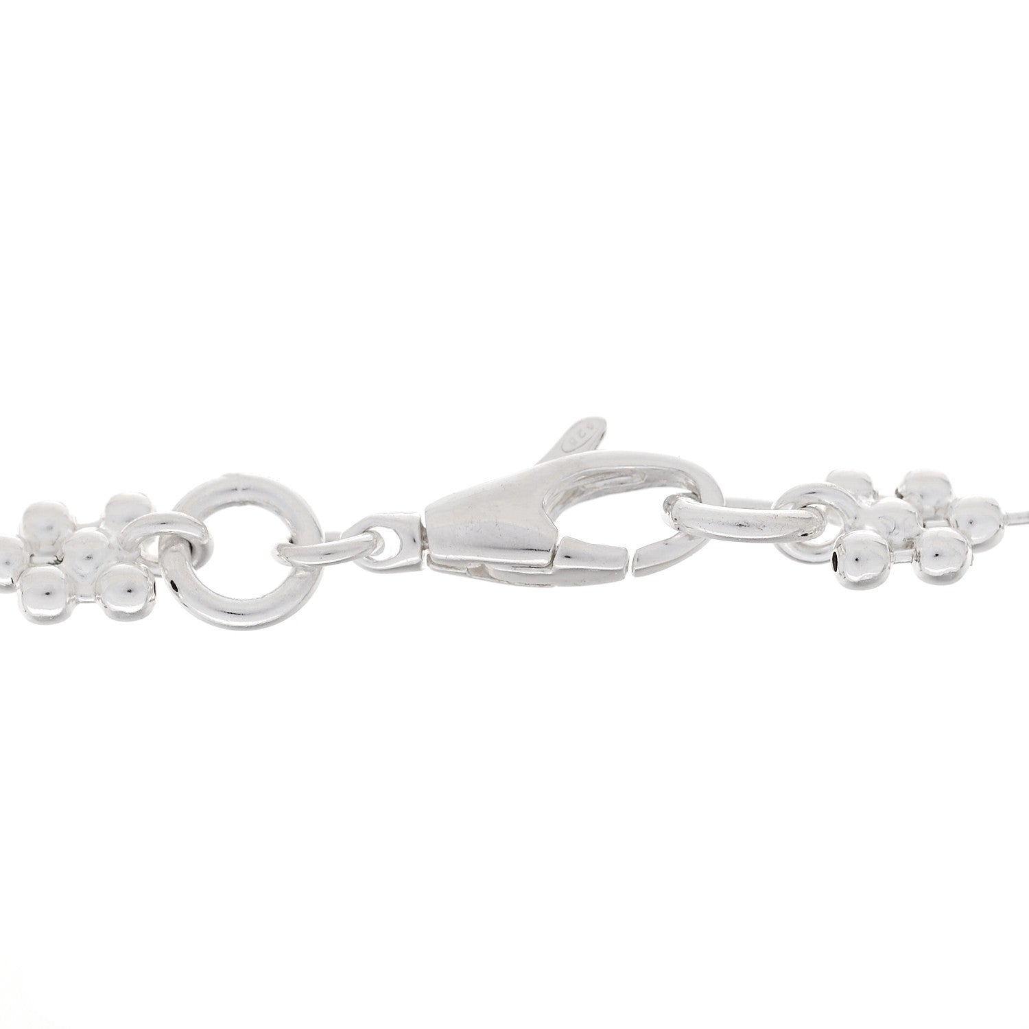 Gucci Sterling Silver Interlocking GG Beaded Flower Bracelet 3 of 4