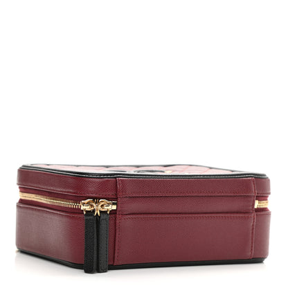 Chanel Caviar Quilted Medium CC Filigree Vanity Case Burgundy Black 4 of 9