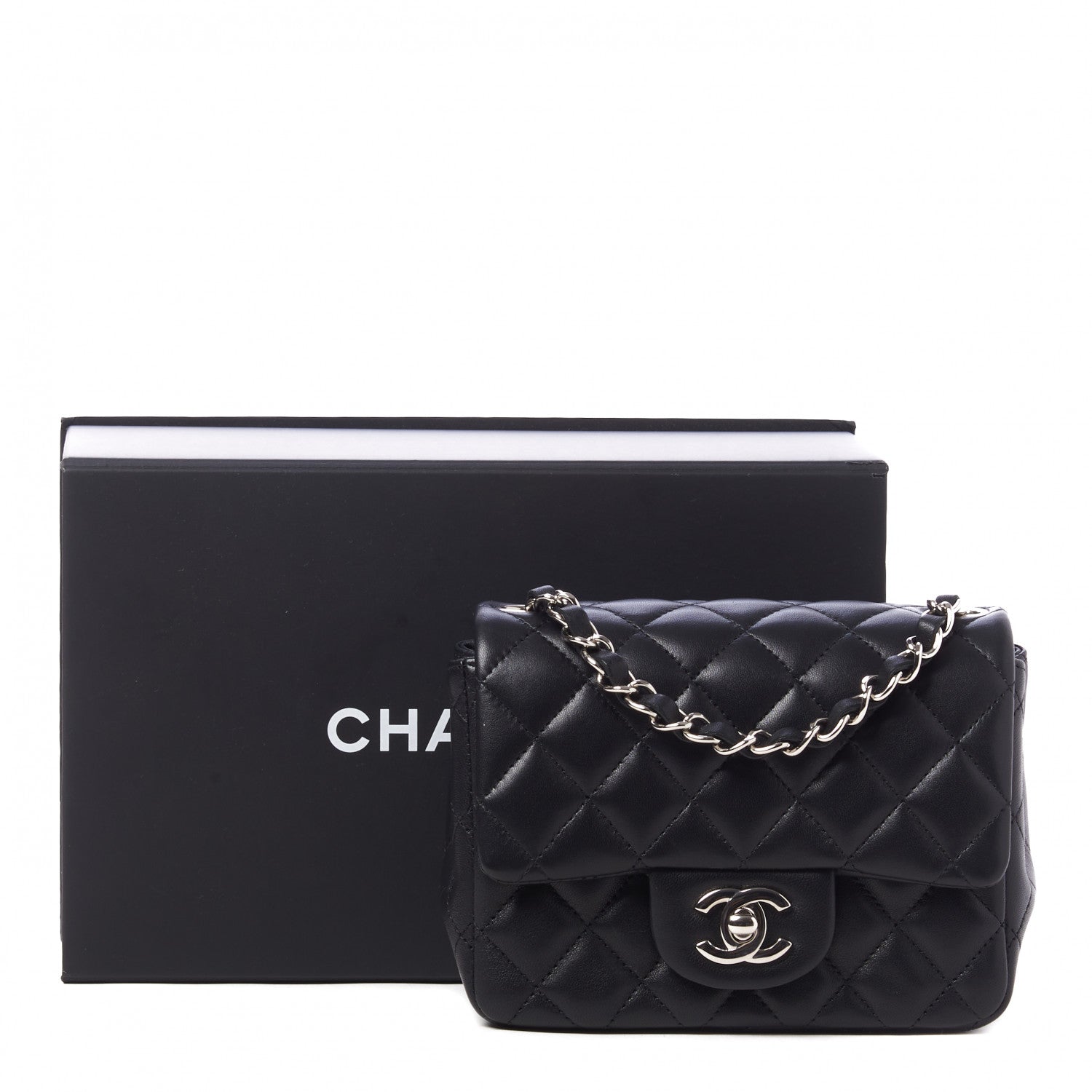 Chanel Lambskin Quilted Mini Square Flap Black 10 of 10